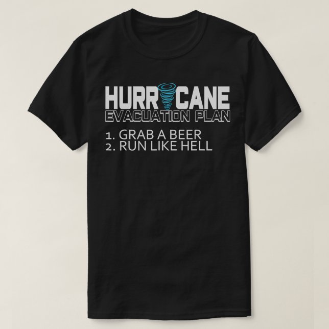 T-shirt Plan d'évacuation des ouragans (Design devant)