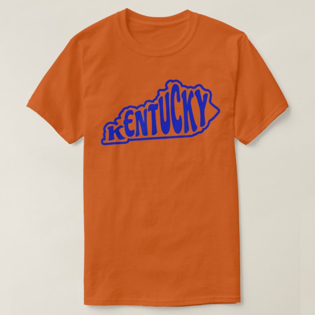 T-shirt Plan du Kentucky en bleu (Design devant)