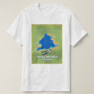 T-shirt Plan du lac Walchensee Allemagne