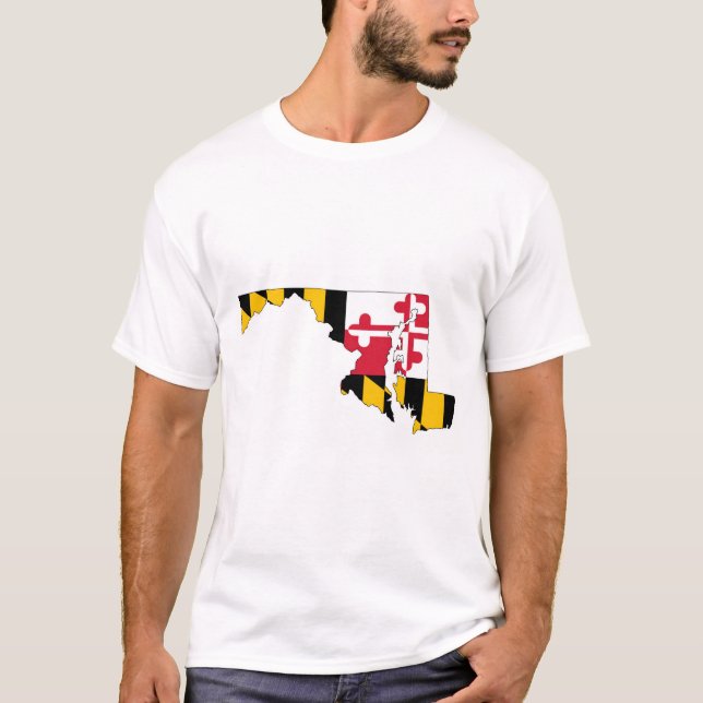 T-shirt Plan du Maryland et drapeau (Devant)