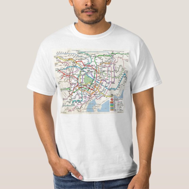 T-shirt Plan du métro de TOKYO (Devant)
