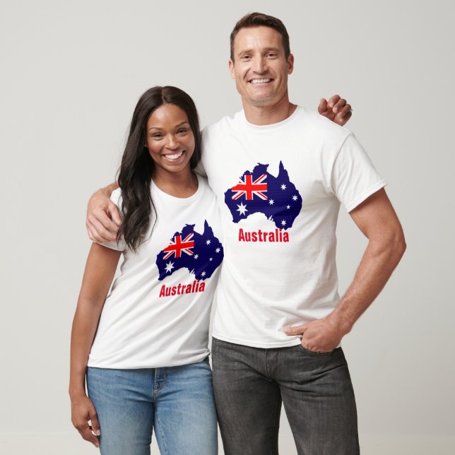 T-shirt Plan et drapeau de l'Australie (Unisexe)