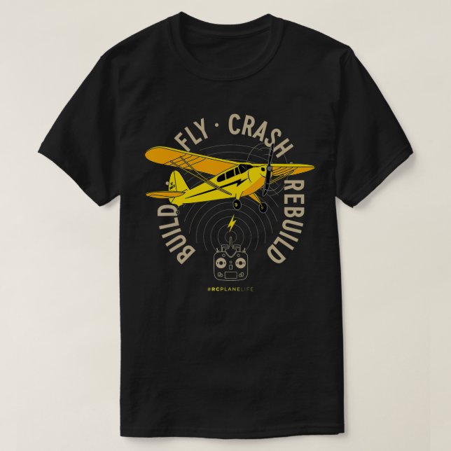 T-shirt Plan jaune RC Modèle avion Construire le vol Cra (Design devant)