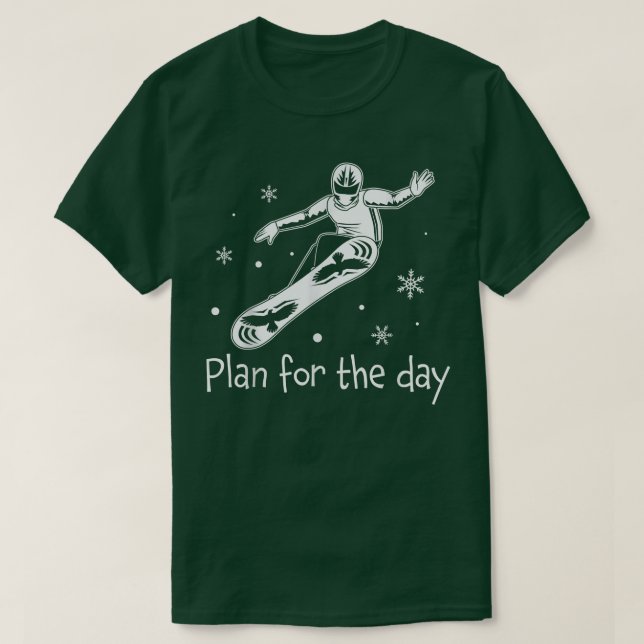 T-shirt Plan Pour La Journée Snowboard Cadeaux Snowboard S (Design devant)