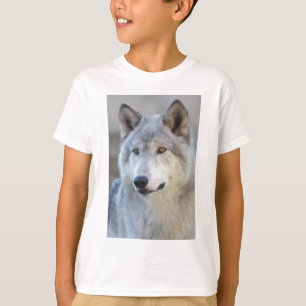 T-shirt Plan rapproché de loup gris