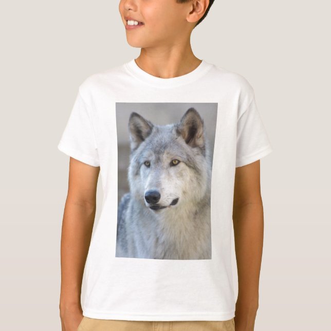 T-shirt Plan rapproché de loup gris (Devant)