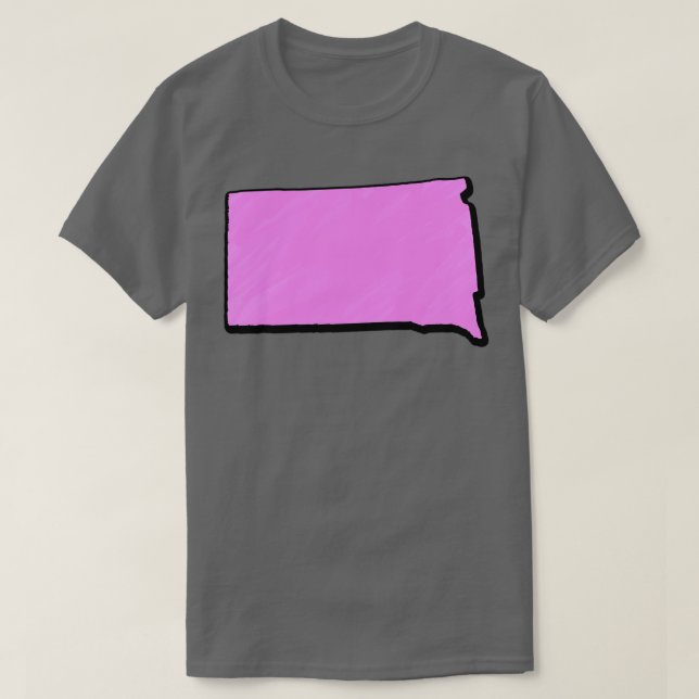 T-shirt Plan rose du Dakota du Sud (Design devant)