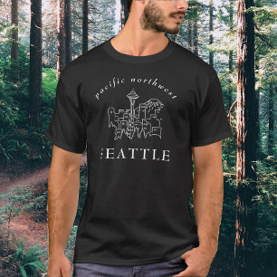 T-shirt Plan Seattle Skyline Pacifique Nord-Ouest