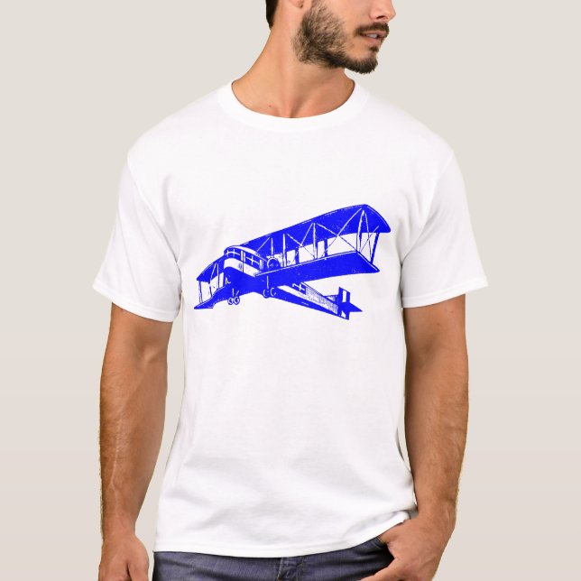 T-shirt Plan vintage - Bleu (Devant)