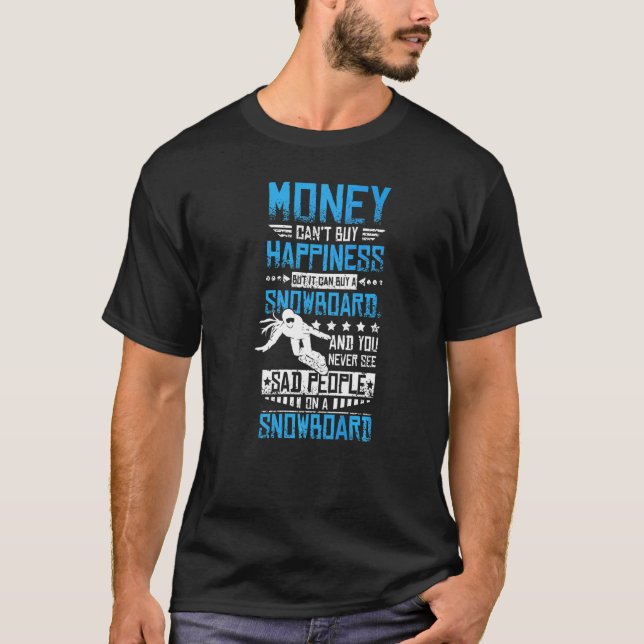 T-shirt Planche à neige de bonheur (Devant)