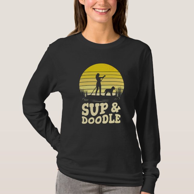 T-shirt Planche à paddle pour chien Sup & Doodle   (Devant)