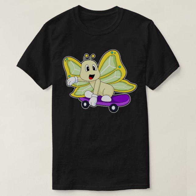 T-shirt Planche à roulettes Butterfly Skater (Design devant)