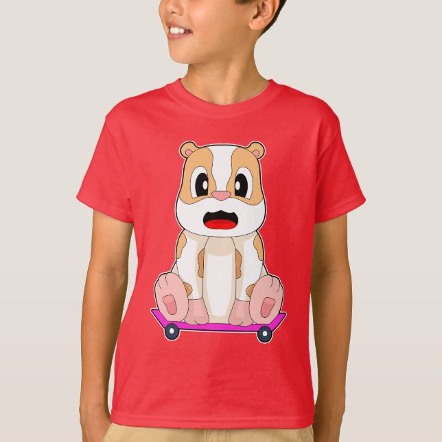 T-shirt Planche à roulettes Hamster Skater (Devant)