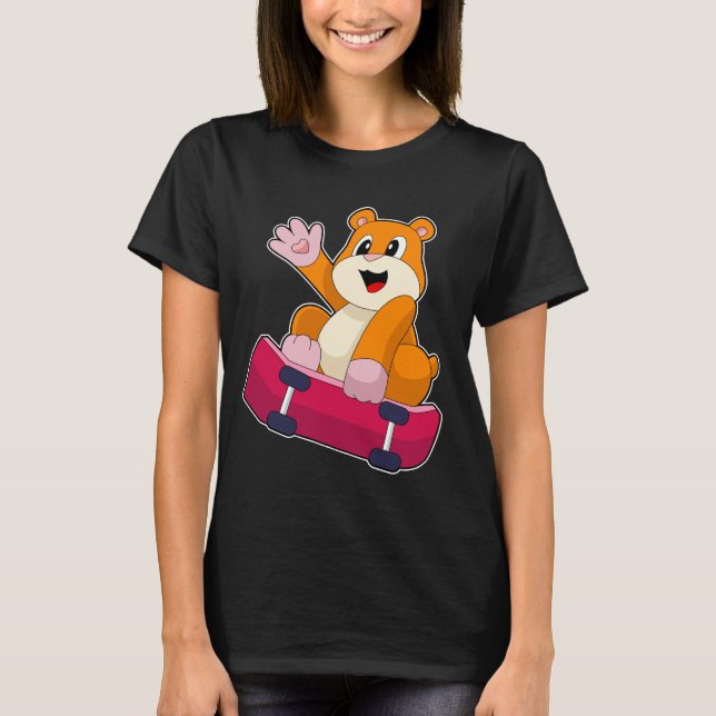 T-shirt Planche à roulettes Hamster Skater (Devant)