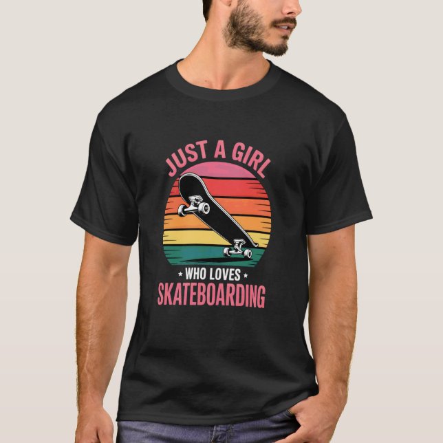 T-shirt Planche à roulettes pour filles (Devant)