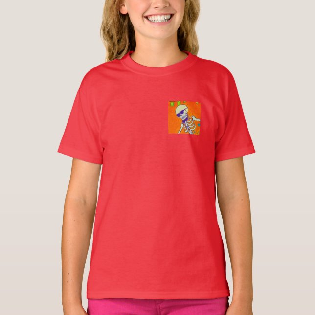 T-shirt Planche à roulettes squelette (Devant)