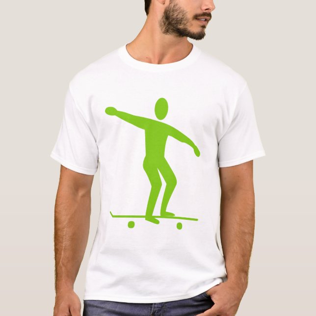 T-shirt Planche à roulettes - Vert Martien (Devant)