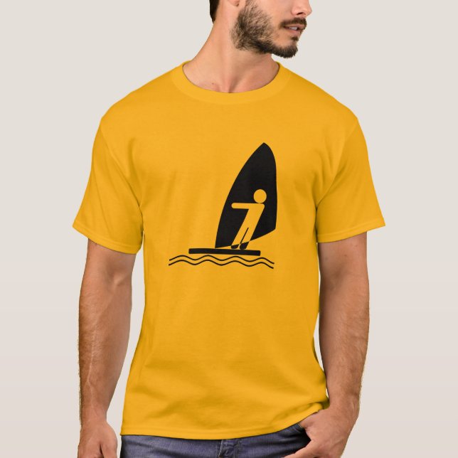 T-shirt Planche à voile jaune-orange (Devant)