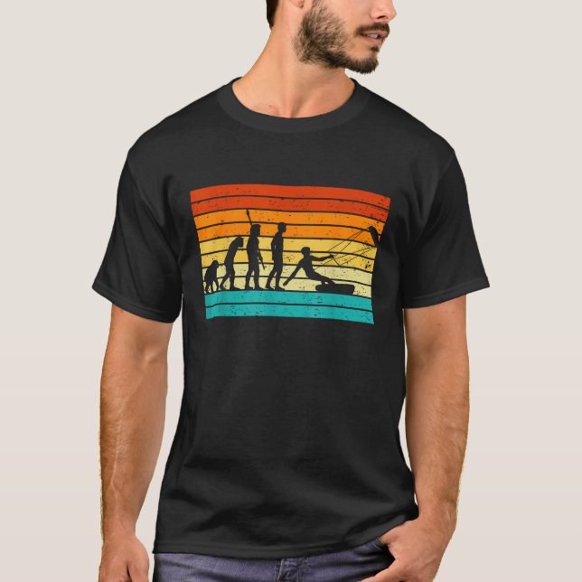 T-shirt Planche à voile Rétro Evolution Kitesurfeur  (Devant)
