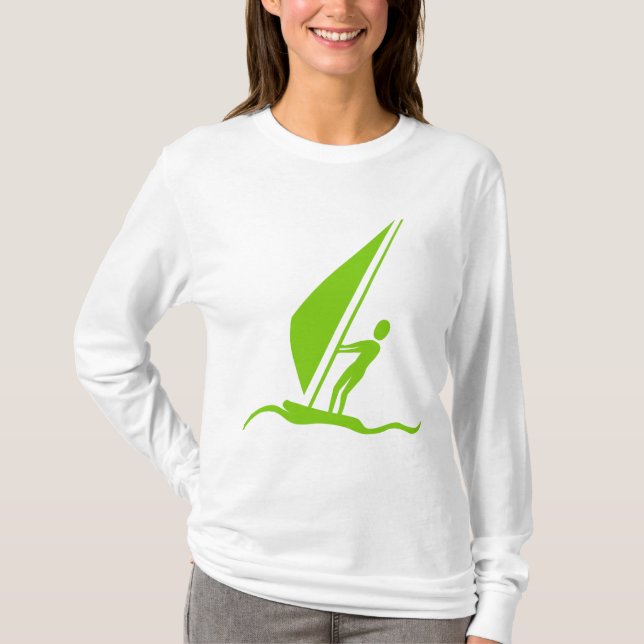 T-shirt Planche à voile - Vert Martien (Devant)