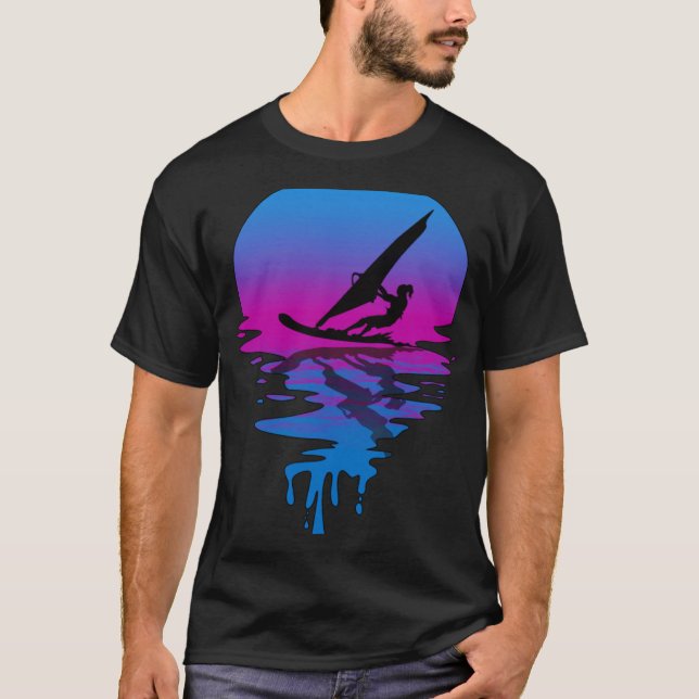 T-shirt Planche à voile vintage Retro Sunset (Devant)