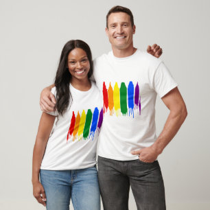 T-shirt Planche artistique peinte Rainbow Gay pride Parade