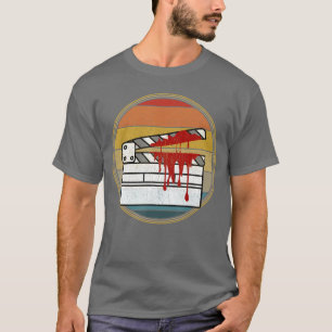 T-shirt Planche de claquet de film d'horreur en détresse C