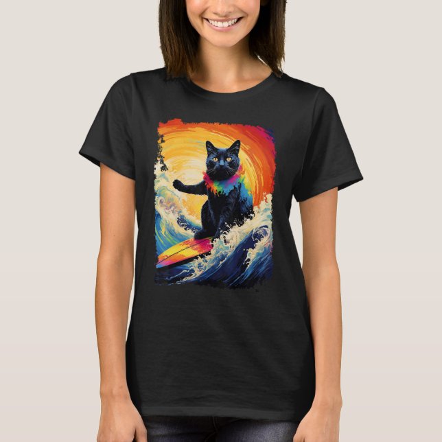 T-shirt Planche de paddle Black Cat (Devant)