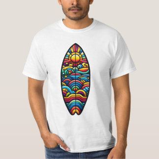 T-shirt Planche de surf colorée