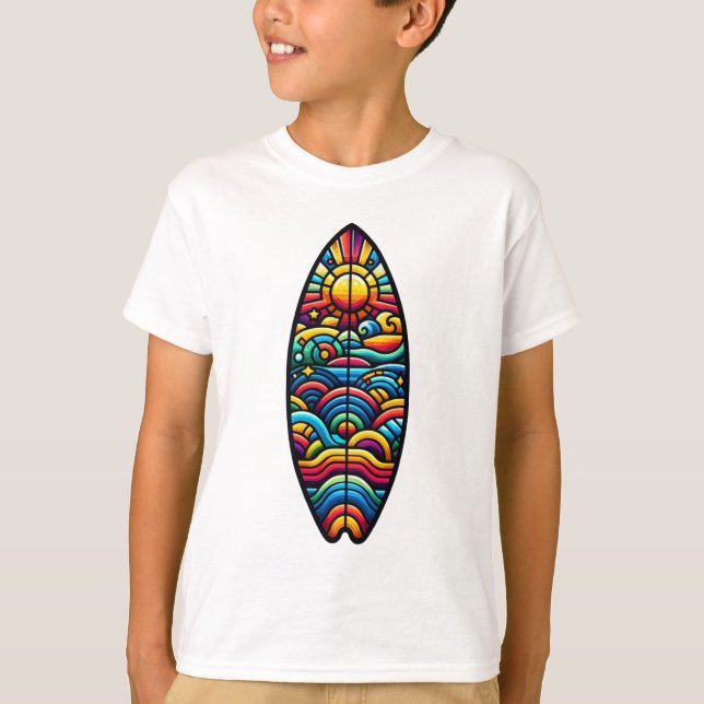 T-shirt Planche de surf colorée (Devant)