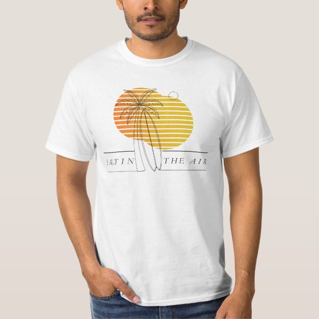 T-shirt Planche de surf Coucher de soleil rétro Minimalist (Devant)