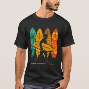 T-shirt Planche de surf de vagues de surfeur d'été Plage S