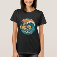 Planche de surf dinosaure drôle Plage Été Surfant