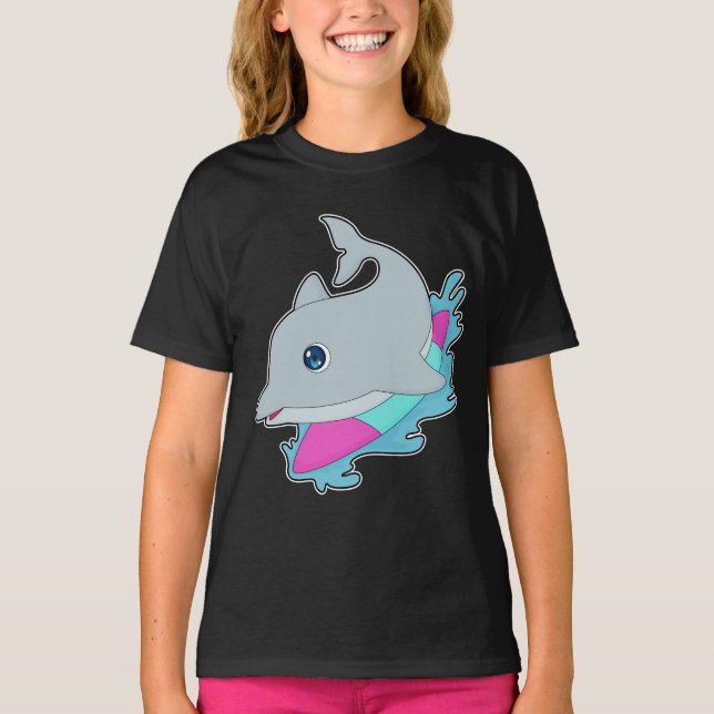 T-shirt Planche de surf Dolphin Surfer (Devant)