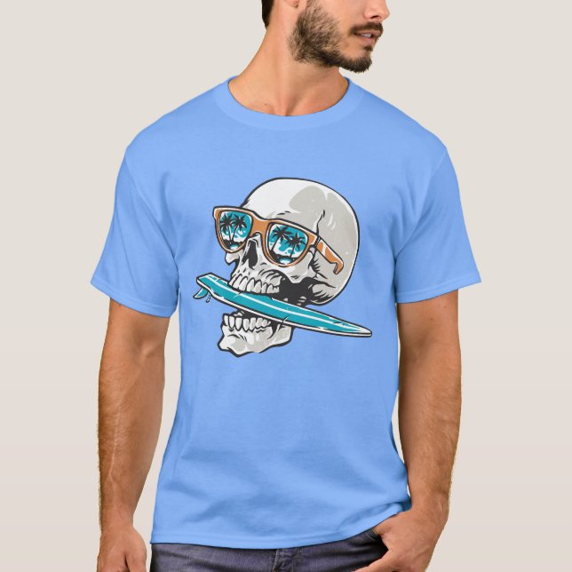 T-shirt Planche de surf drôle morsure conception de surf d (Devant)