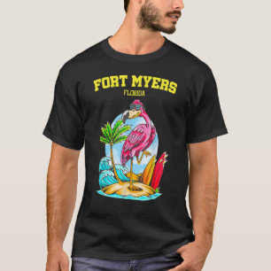 T-shirt Planche de surf Fort Myers Flamingo Ocean Wave