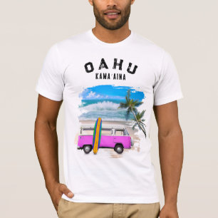 T-shirt Planche de surf Oahu Kamaʻaina Rose Van Vintage