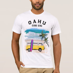 T-shirt Planche de surf Oahu Kamaʻaina Yellow Vintage Van