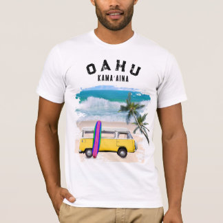 T-shirt Planche de surf Oahu Kamaʻaina Yellow Vintage Van