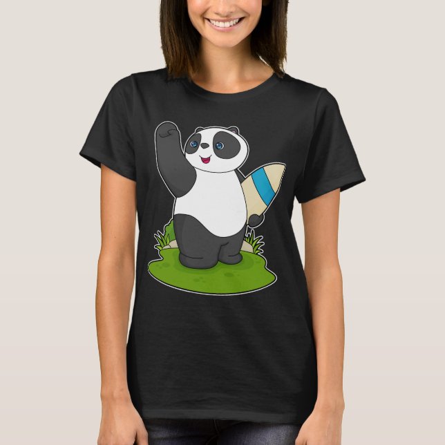 T-shirt Planche de surf Panda Surfer (Devant)