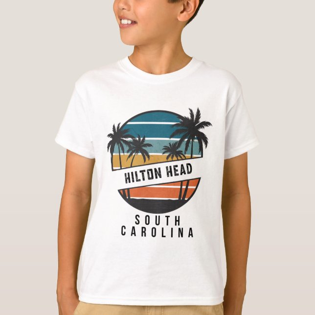 T-shirt Planche de surf rétro Hilton Head Caroline du Sud  (Devant)