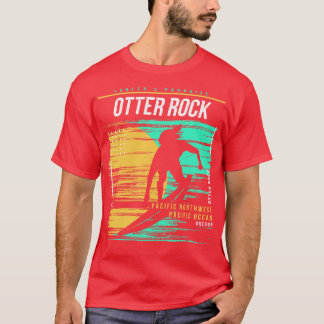T-shirt Planche de surf rétro Otter Rock Oregon Vintage Su