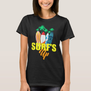 T-shirt Planche de surf Vague d'eau salée Plage Colorée