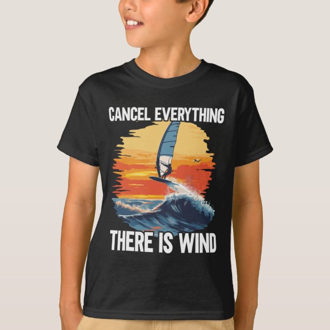 T-shirt Planche de windfoiling Il y a du vent Voile de sur (Devant)
