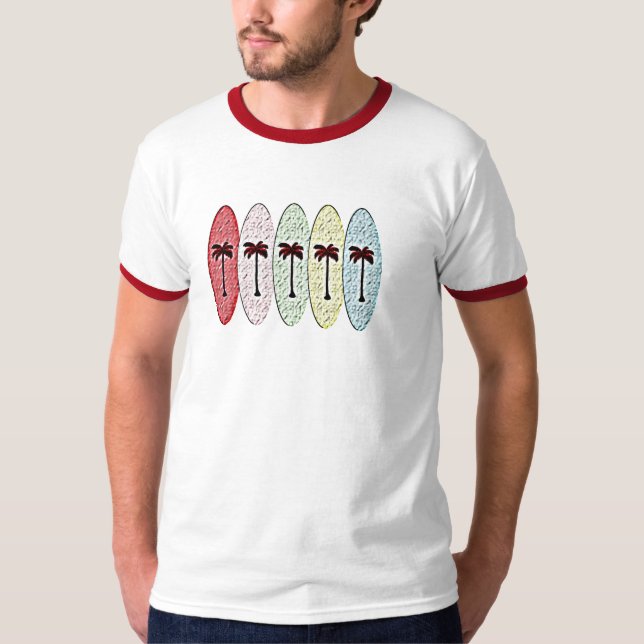 T-shirt planches de surf avec la paume trees2 (Devant)