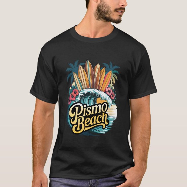 T-shirt Planches de surf de Pismo Beach Graphique avec pal (Devant)