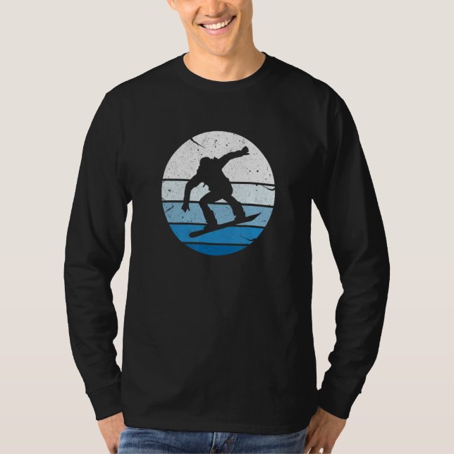 T-shirt Planchiste Snowboard Silhouette Vintage (Devant)