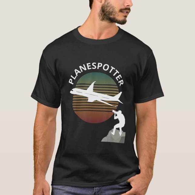 T-shirt Planespotter Pilote Aéronef Surveiller la compagni (Devant)
