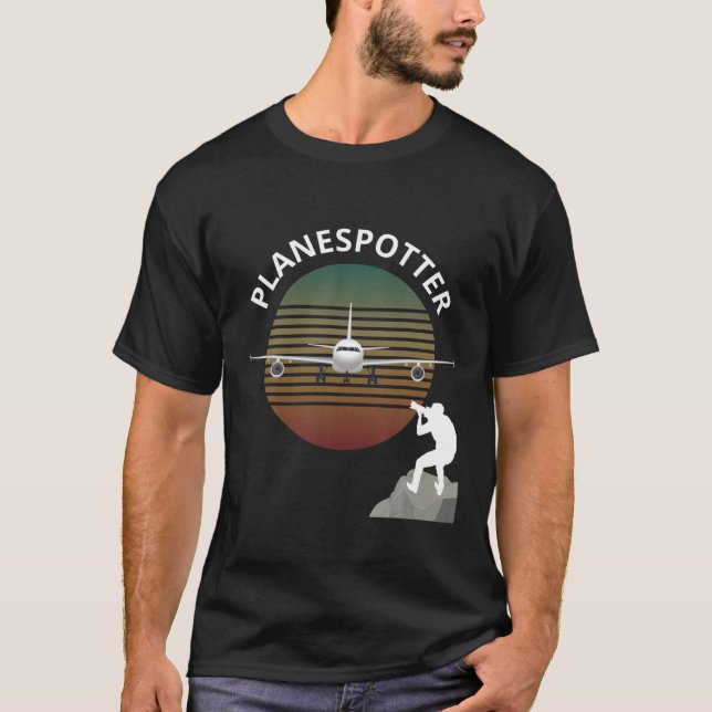 T-shirt Planespotter Pilote Aéronef Surveiller la compagni (Devant)