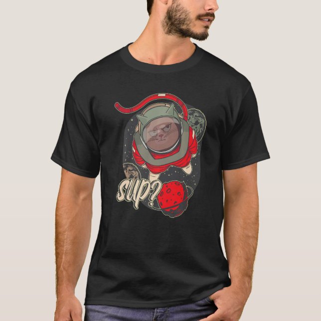 T-shirt Planet Astronaut Space Cat Kids Astrology (Devant)